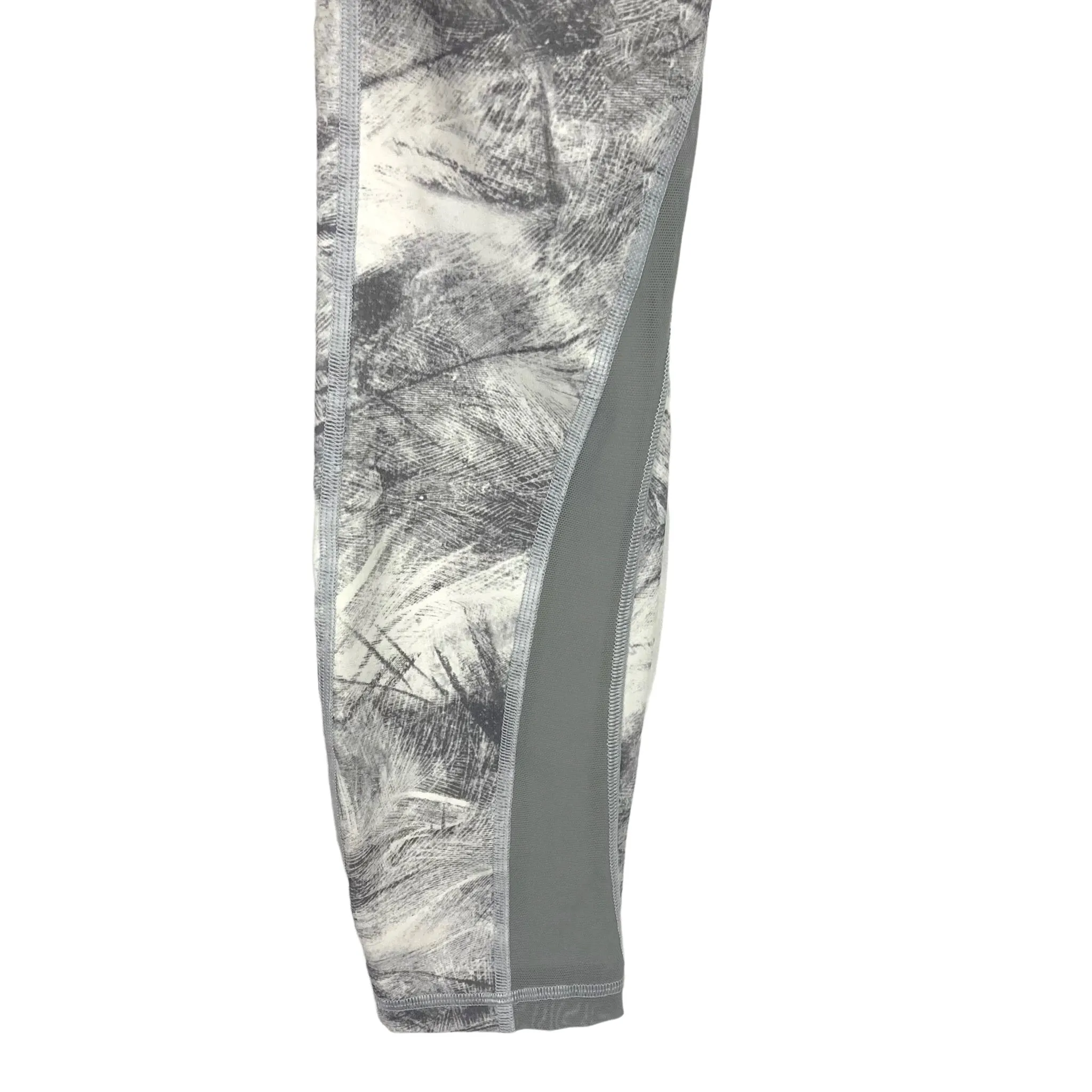 Lululemon White Grey Leaf Print Leggings Size 4 - Inseam 23.5.