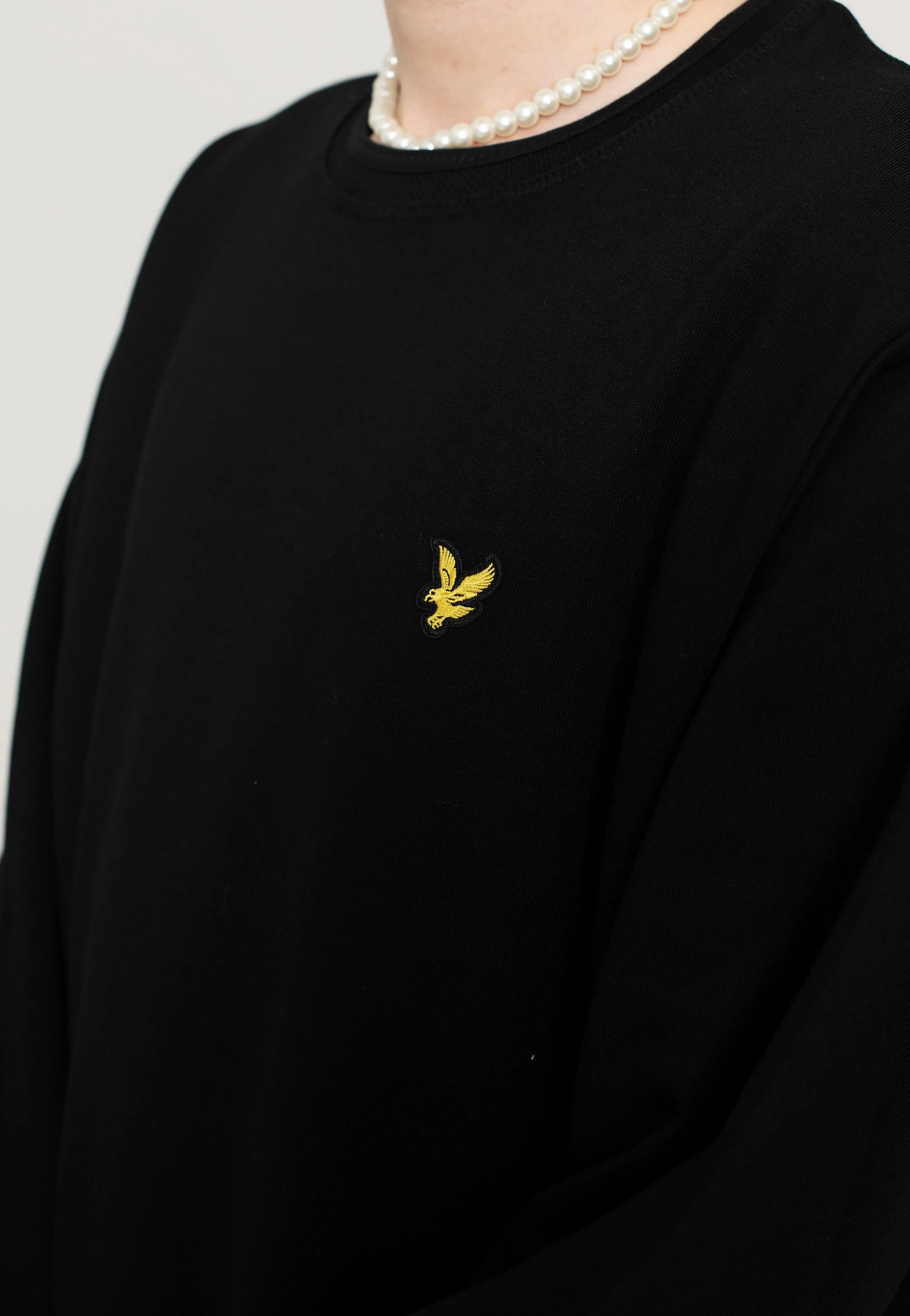 Lyle & Scott - Jet Black Inset Crew Neck Sweater