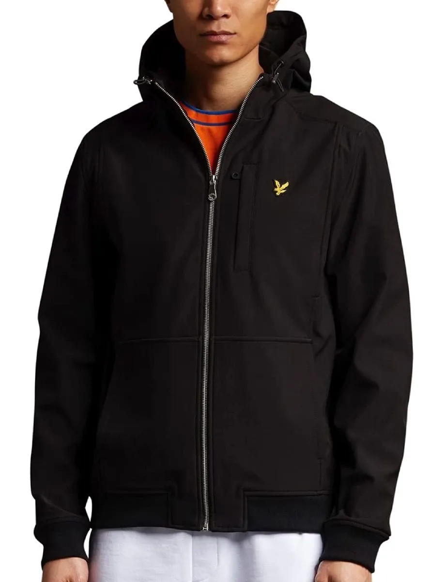 Lyle and Scott Casual Softshell Hooded Jacket Jet Black