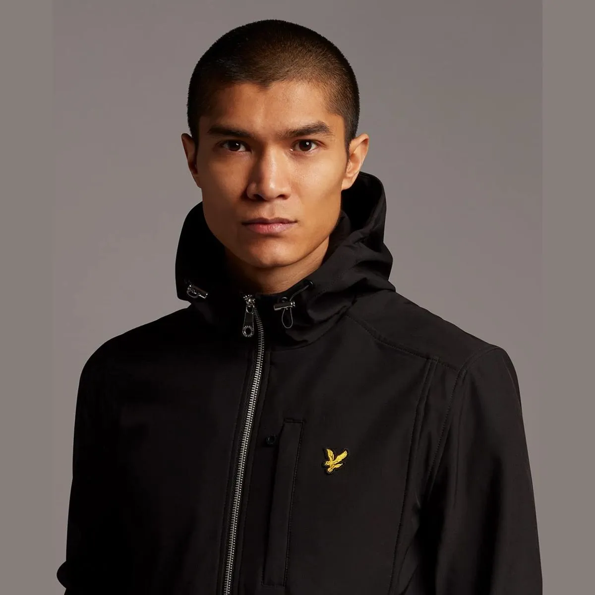 Lyle and Scott Casual Softshell Hooded Jacket Jet Black