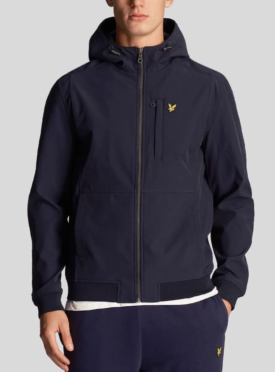 Dark Navy Lyle & Scott Hooded Lightweight Softshell Jacket