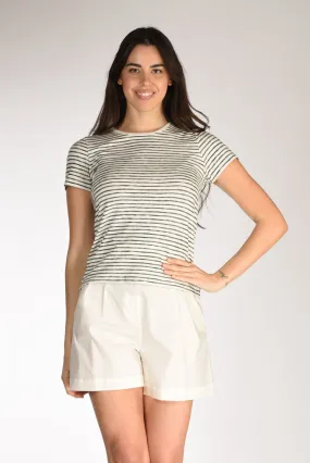 Majestic Filatures Paris Striped White/Black Women's T-shirt.