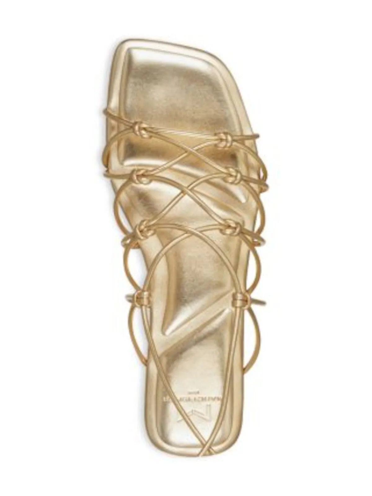 MARC FISHER LTD Women's Gold Ankle Wrap Gladiator Sandals Square Toe Lace-Up Strappy Shoes