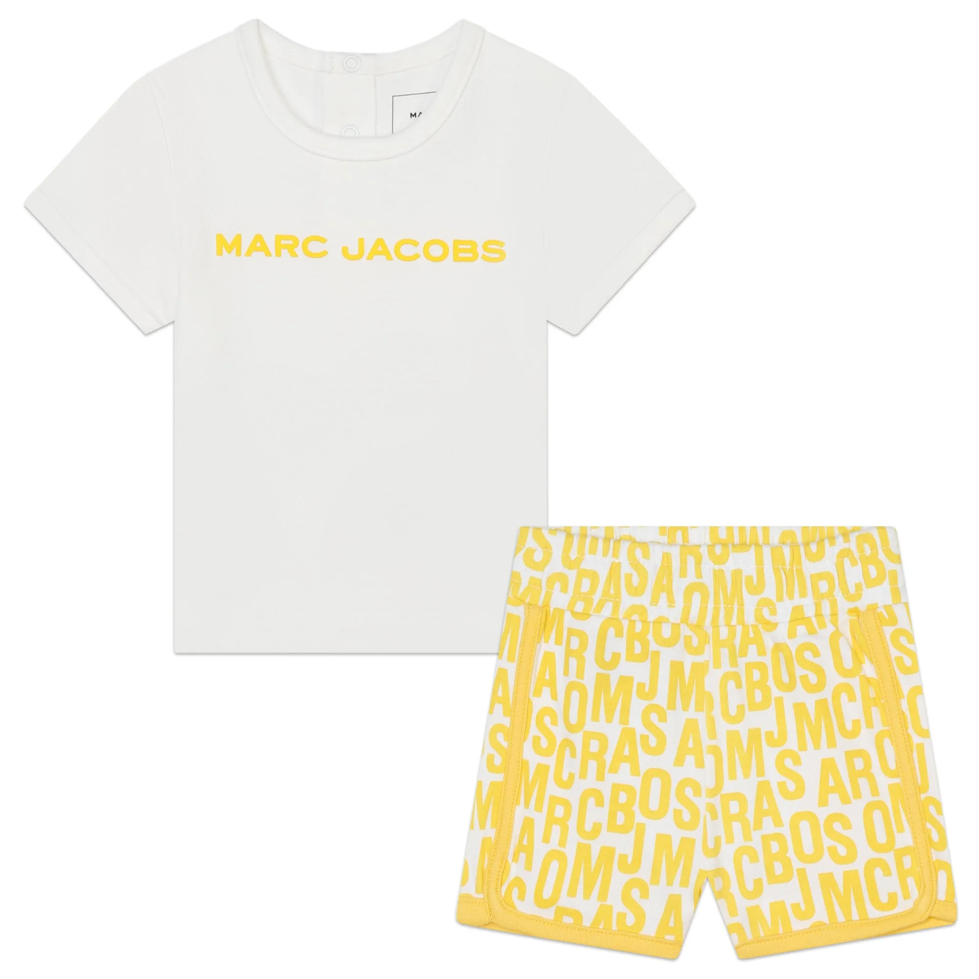 Marc Jacobs Yellow White Set T-Shirt And Shorts