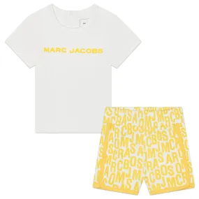 Marc Jacobs Yellow White Set T-Shirt And Shorts