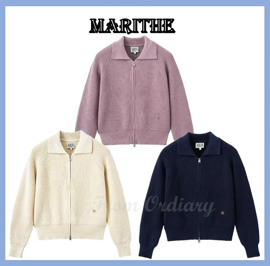 Marithe Francois Girbaud Street Style Logo Cardigans.