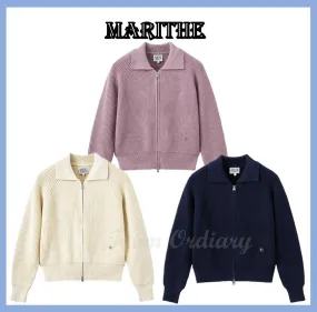 Marithe Francois Girbaud Street Style Logo Cardigans.