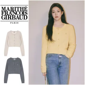 Marithe Francois Girbaud Unisex Long Sleeves Logo Cardigans | Street Style