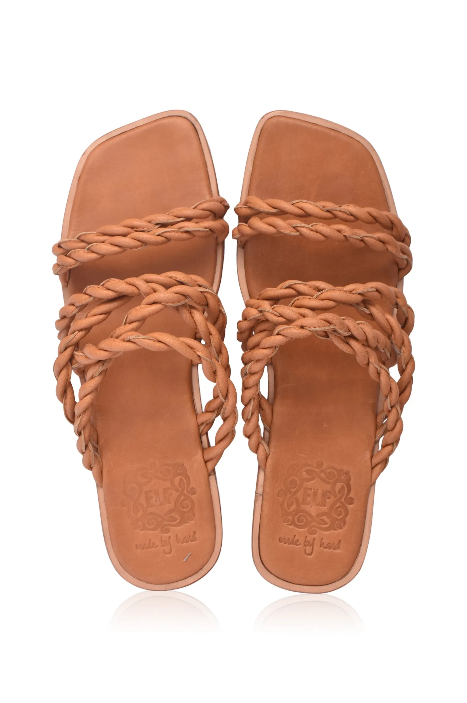 Melasti Leather Slides - Handwoven Design