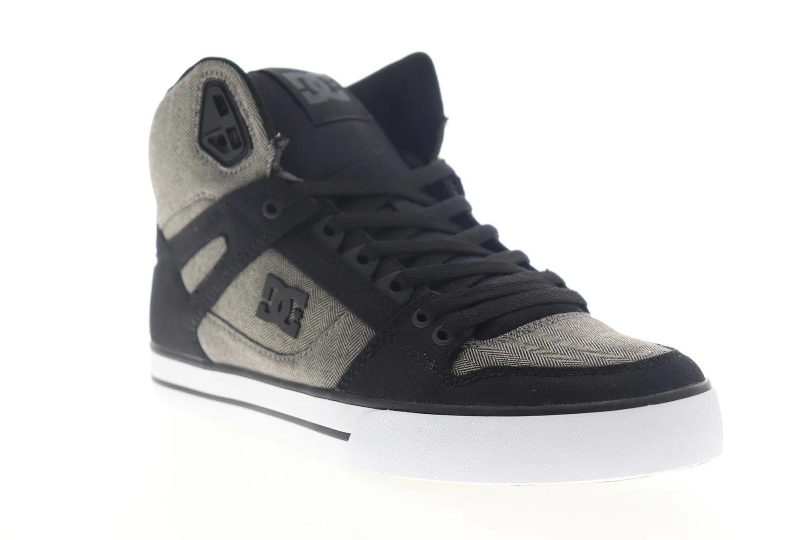 Mens Gray Canvas Lace Up Skate Sneakers Shoes - DC Pure High TX SE ADYS400046