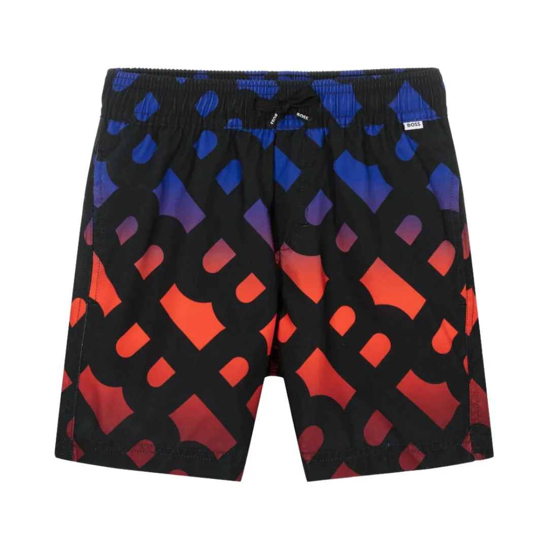 Multicolour All Over Logo Shorts by Boss