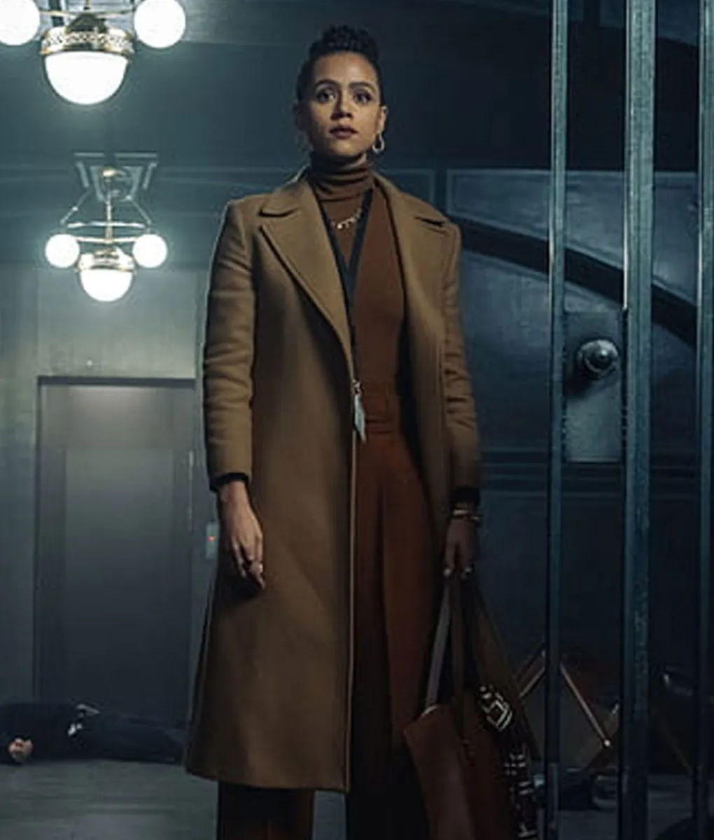 Nathalie Emmanuel Wool Coat