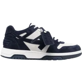 Navy Blue Off White Men's Sneakers Omia189S23Lea0100146