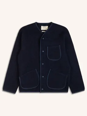 Midnight Blue Italian Wool Neist Cardigan - Shop Now!