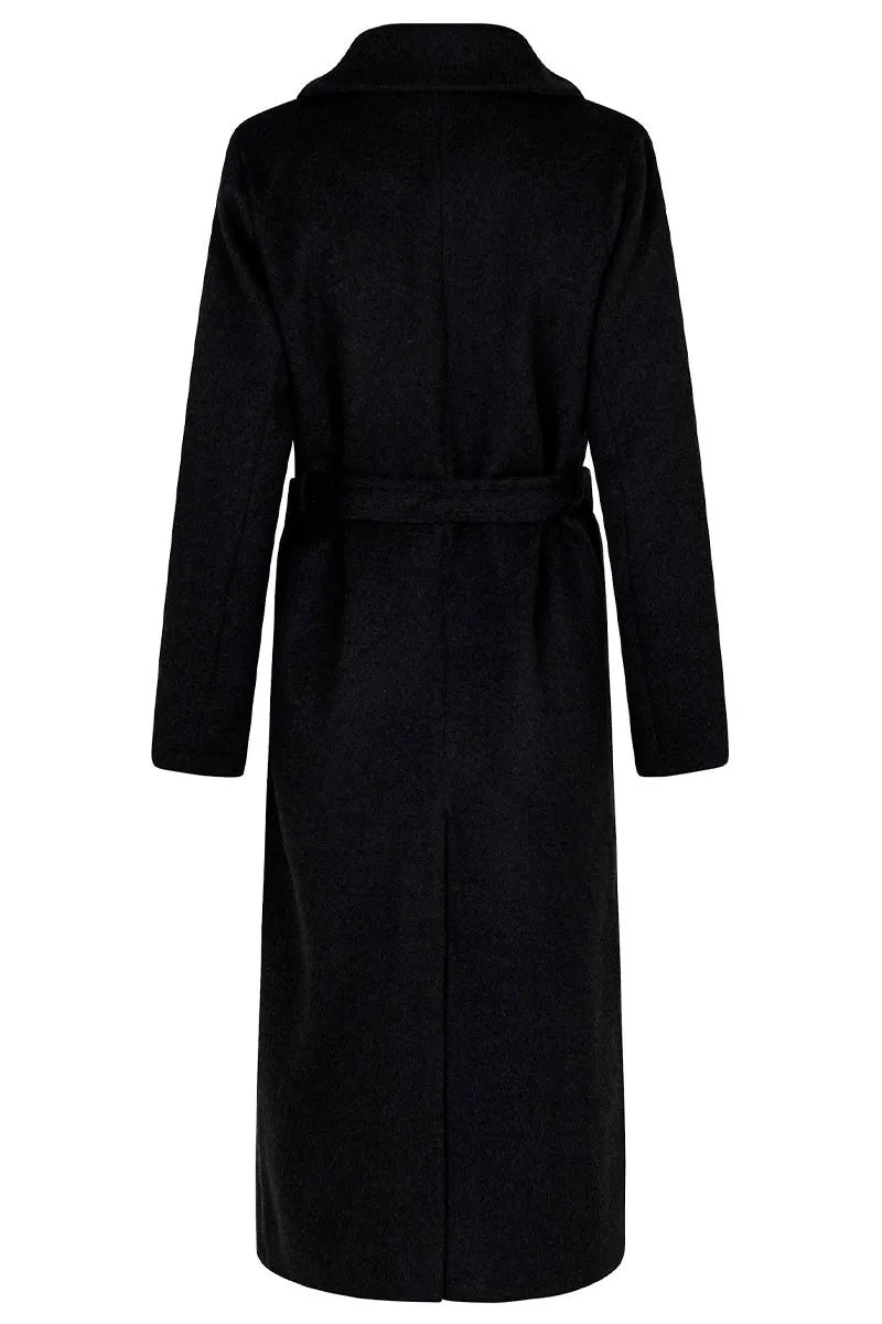 Neo Noir Dark Grey Edgar Wool Coat - Jakke