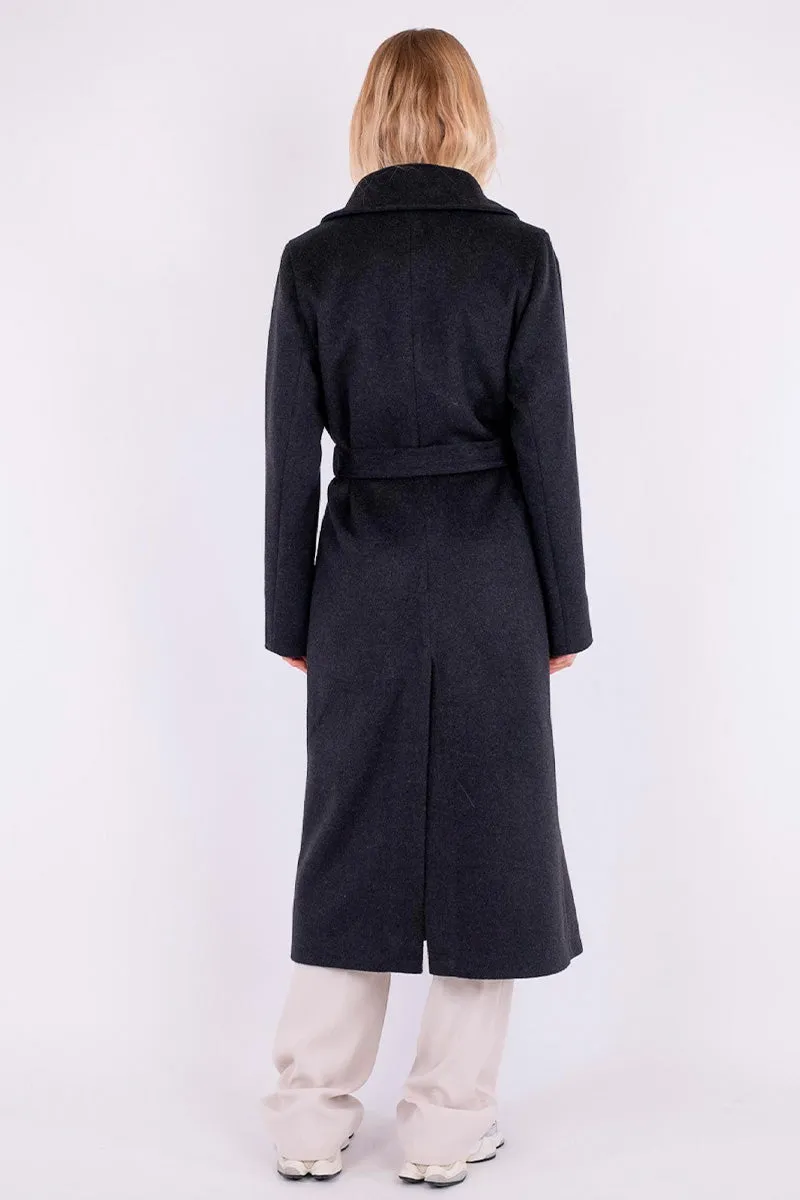 Neo Noir Dark Grey Edgar Wool Coat - Jakke