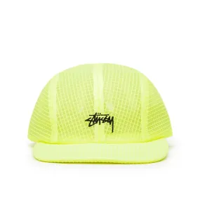 Neon Yellow Stüssy Grid Mesh Warm Up Cap