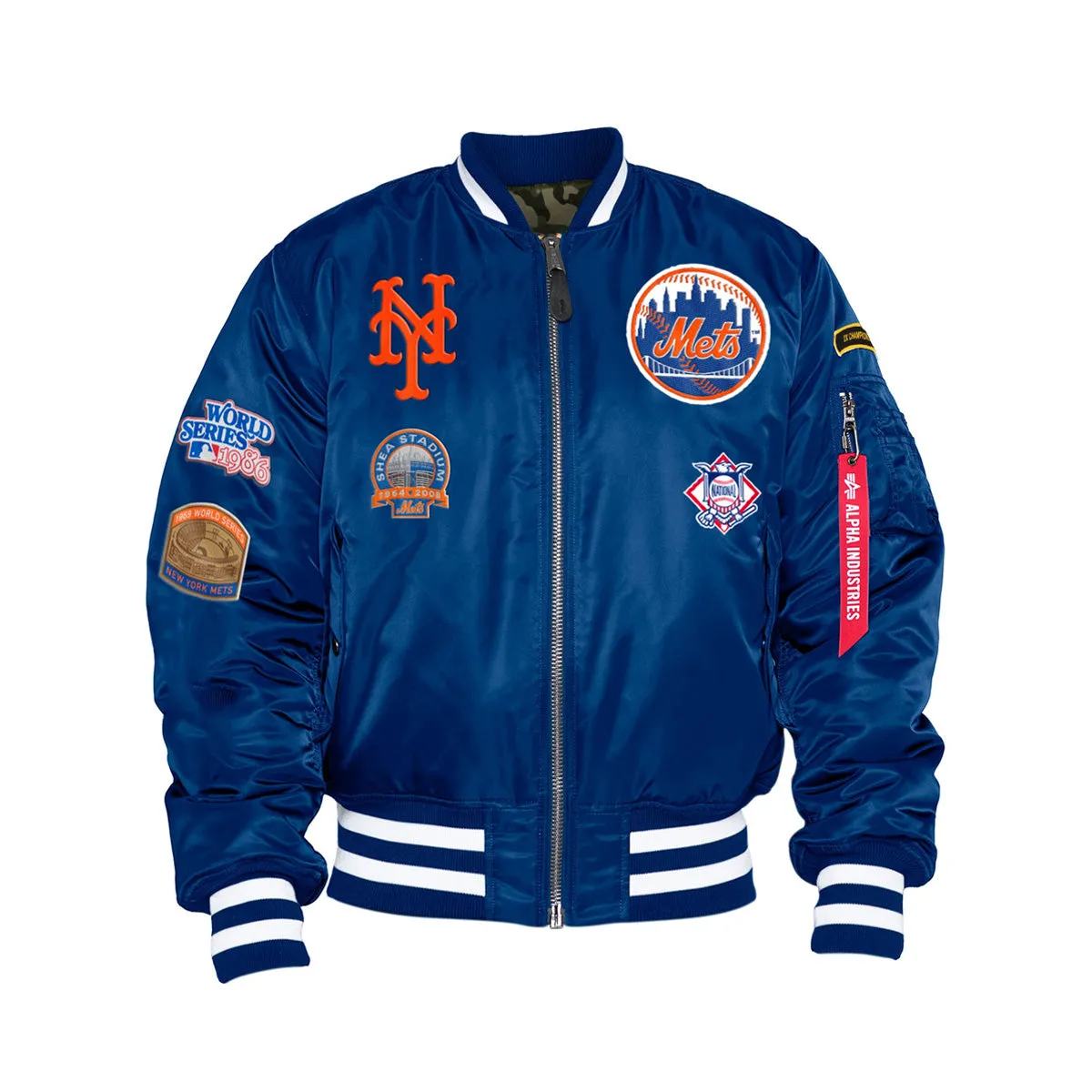 New York Mets Men's Alpha Industries MA-1 Bomber Jacket Royal - X29961BN00-13026997