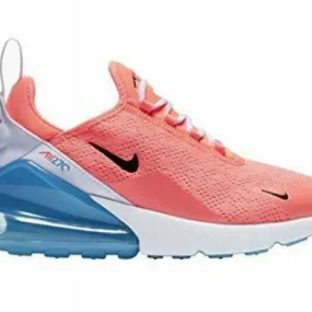 Nike Air Max 270 Mesh Shoes for Women Lava Glow Black White Blue Fury