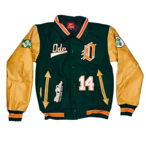 ODE Swim Team Green Orange Varsity Jacket