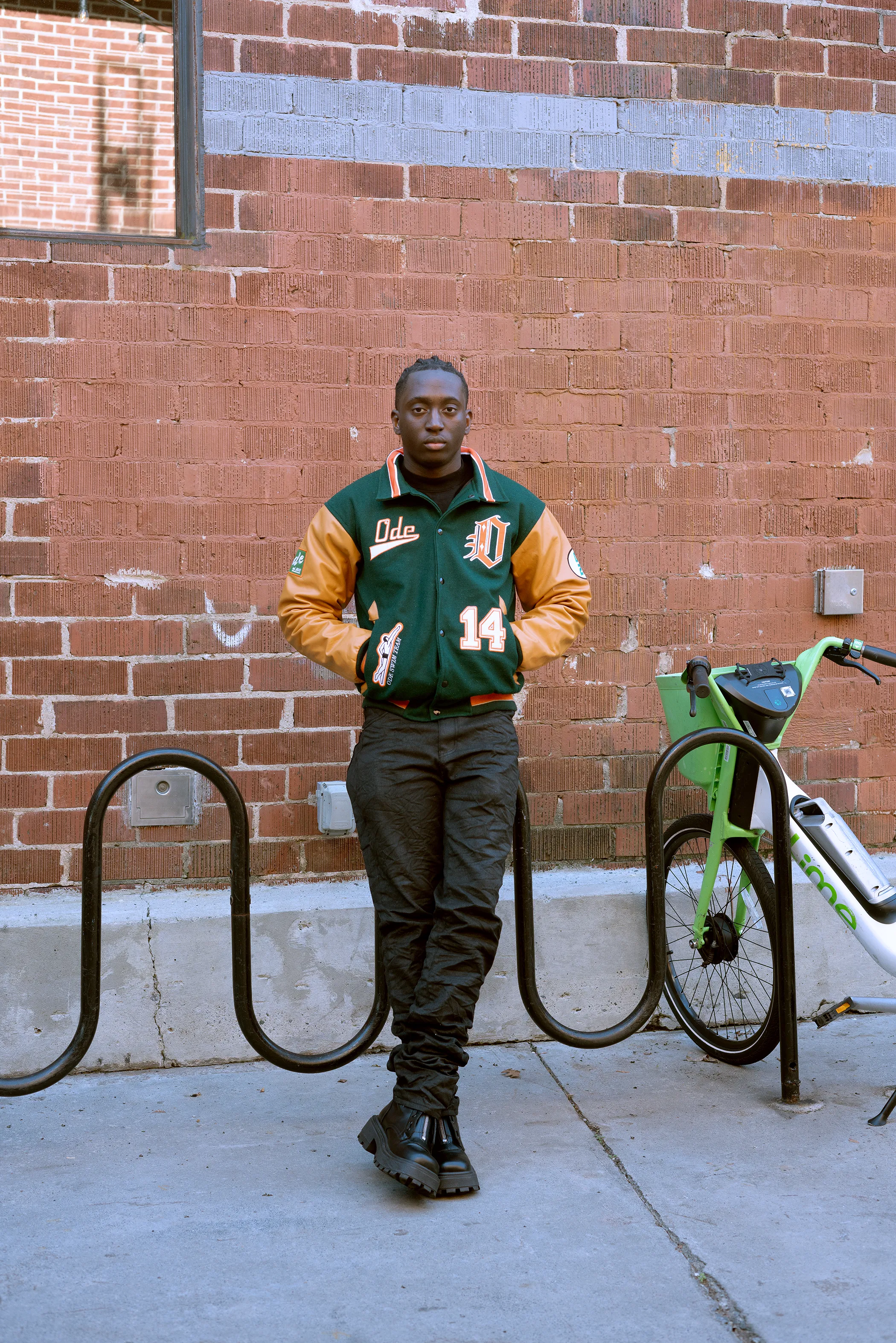 ODE Swim Team Green Orange Varsity Jacket