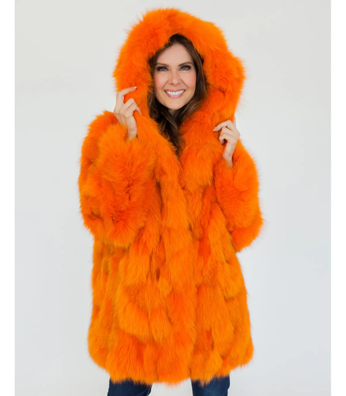 Orange Fox Fur Coat