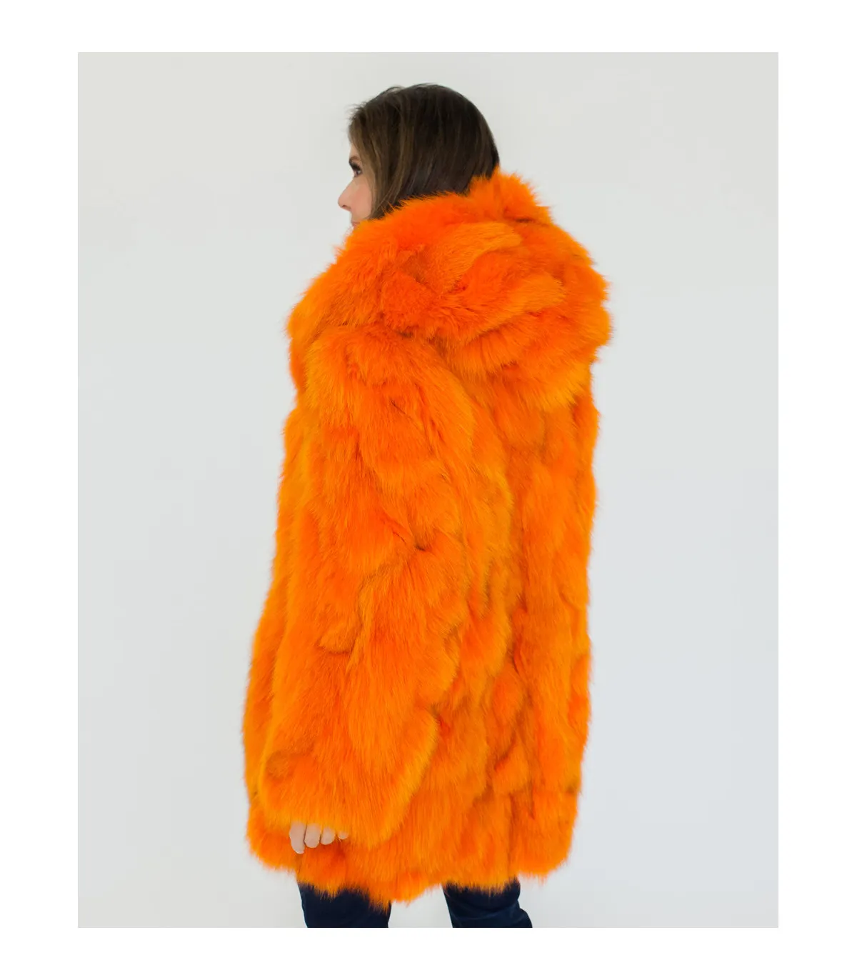 Orange Fox Fur Coat