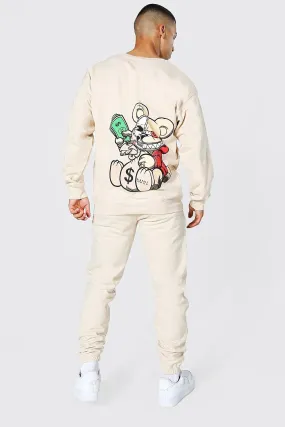 Oversized Evil Teddy Sweater Tracksuit for Men