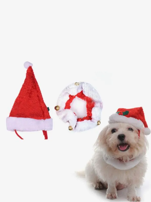 Pet Dog Clothes for Holidays, Cross-border Decor for Halloween and Christmas, Festive Ribbons, Neckbands, Hats, Scarves