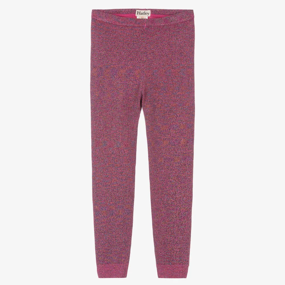 Pink Glitter Knit Leggings