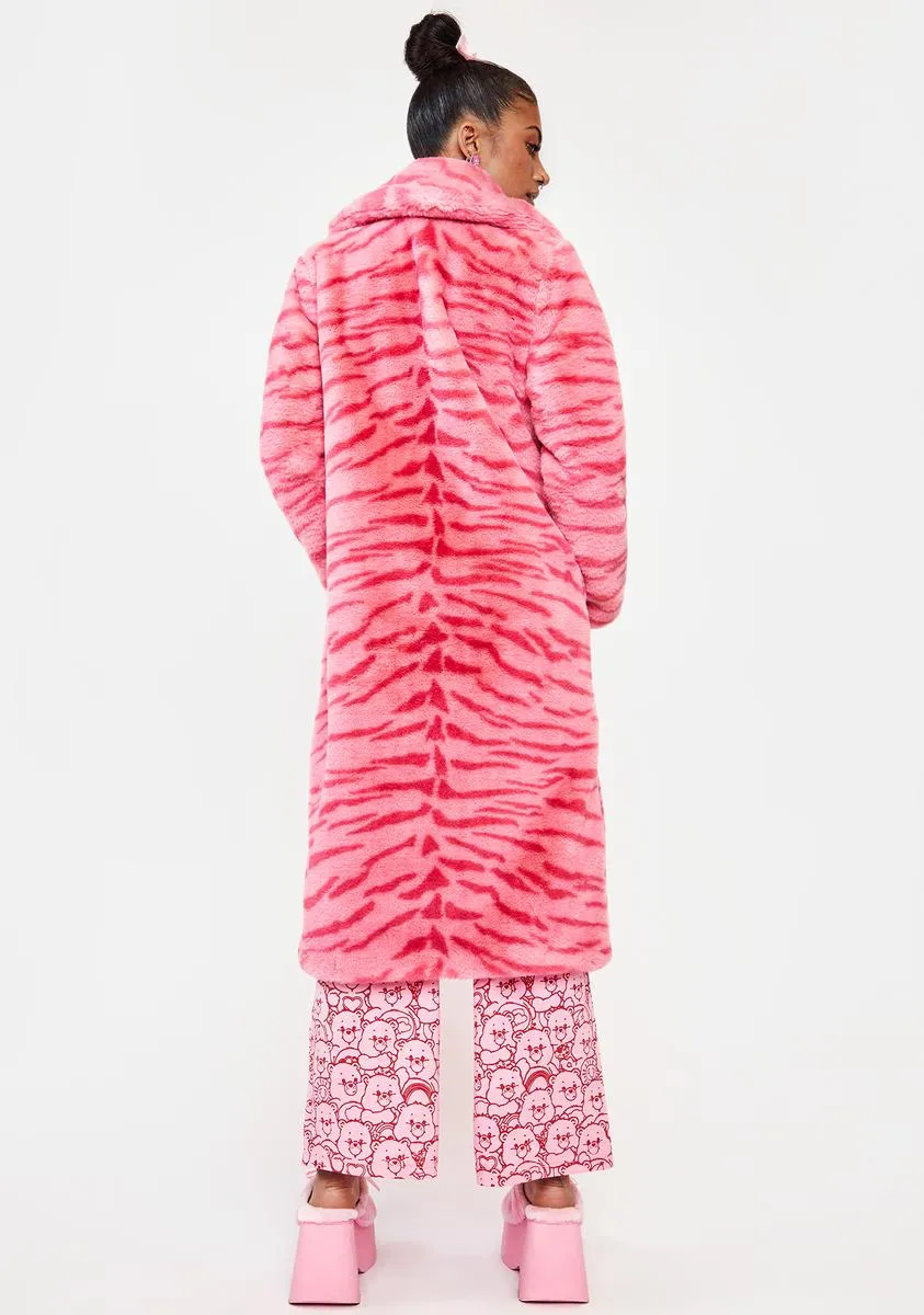 Pink Tiger Kai Faux Fur Coat - Women's Trendy Outerwear