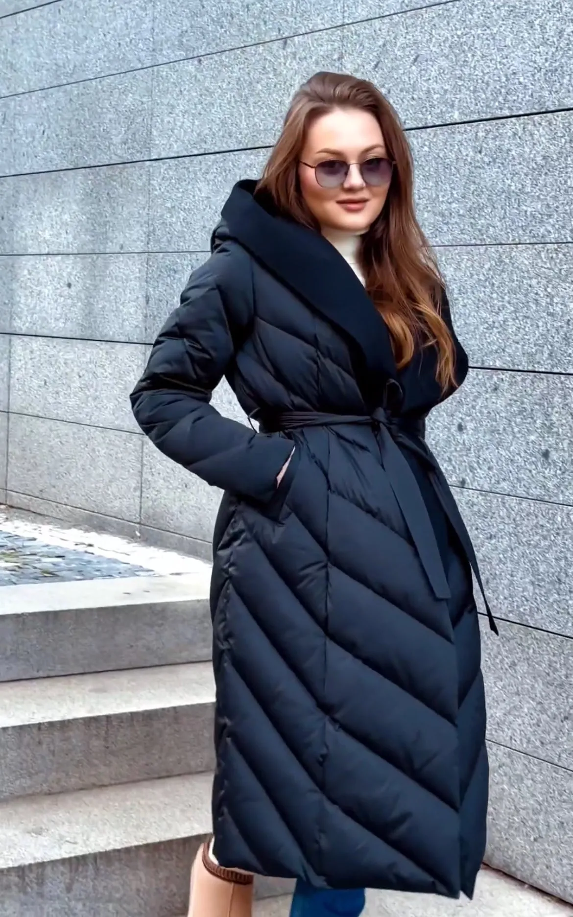 Premium Double Hood Belted Coat