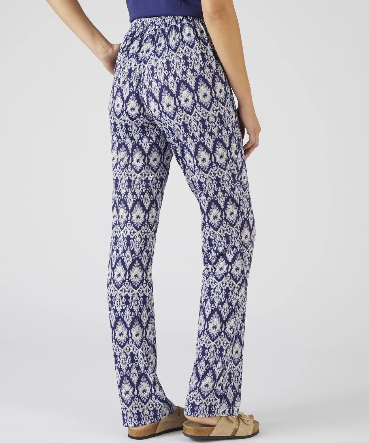 Printed Jersey Tapered-leg Trousers