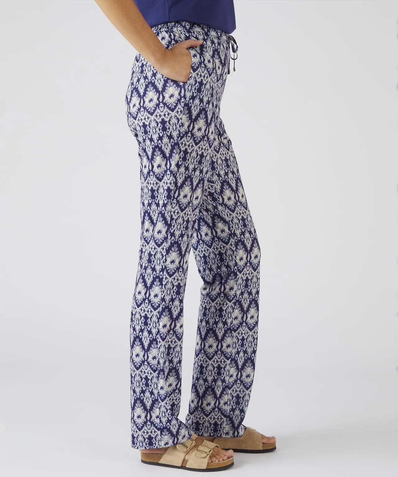 Printed Jersey Tapered-leg Trousers