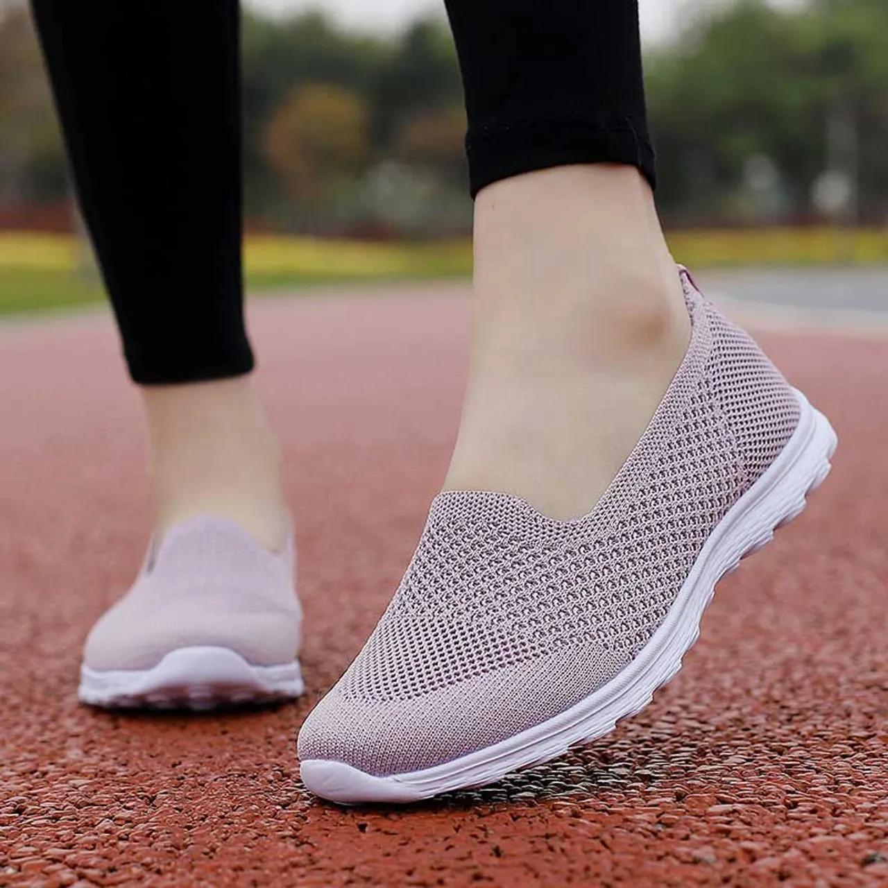 Purple Flyknit Casual Slip-on Sneaker