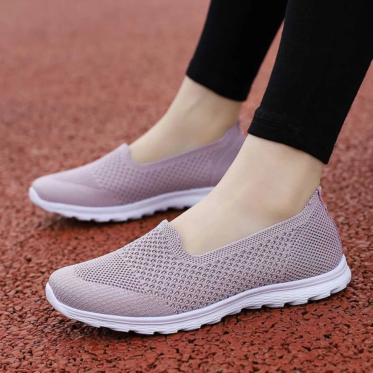 Purple Flyknit Casual Slip-on Sneaker