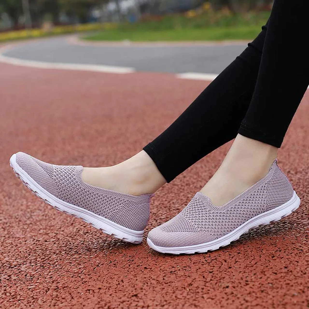 Purple Flyknit Casual Slip-on Sneaker