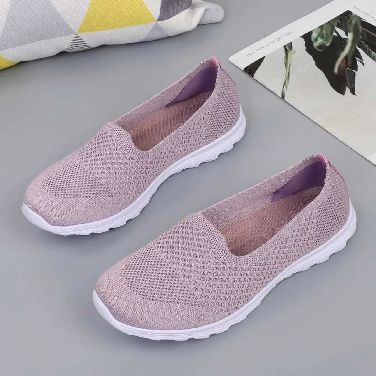 Purple Flyknit Casual Slip-on Sneaker