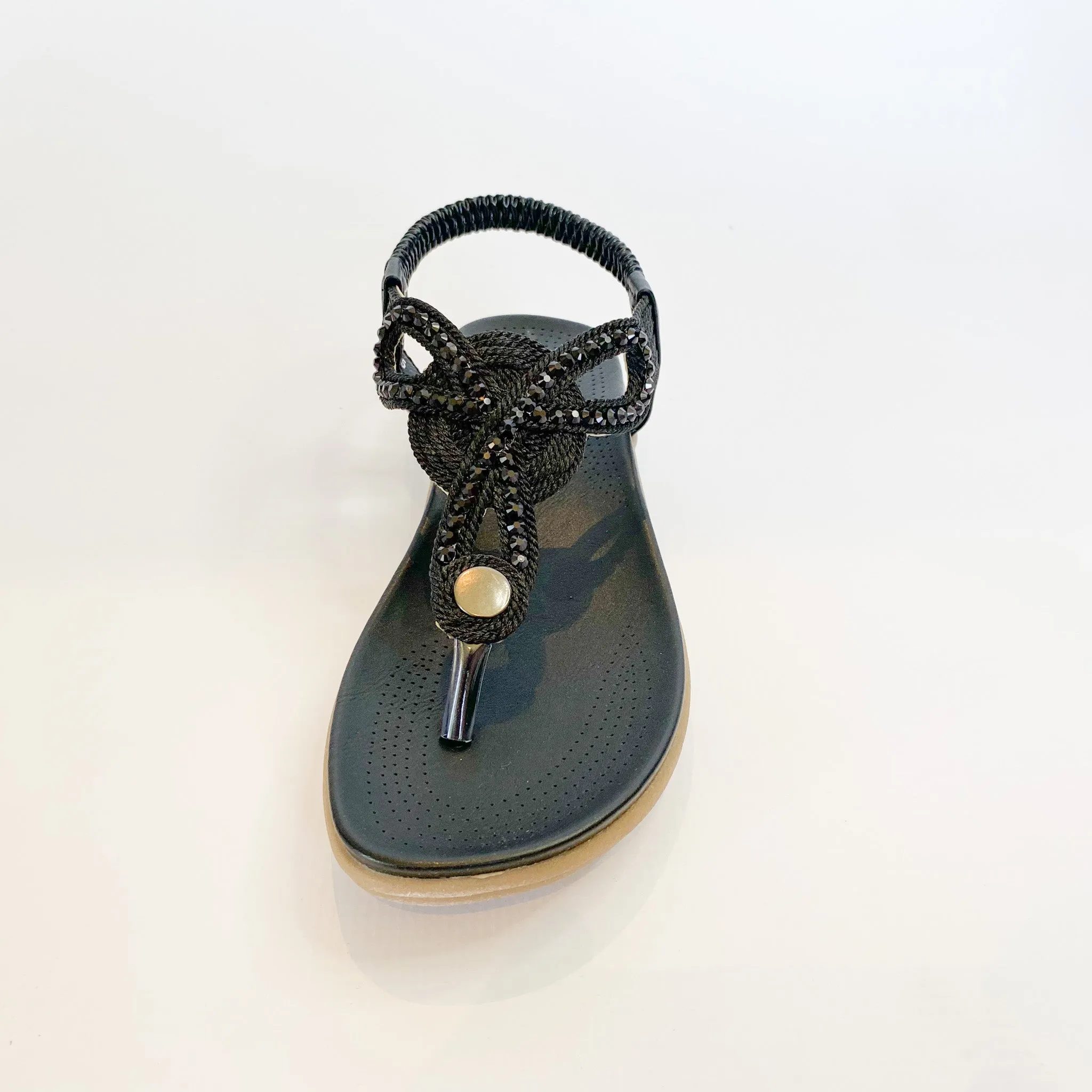 Beaded black toe ring sandals - Google search