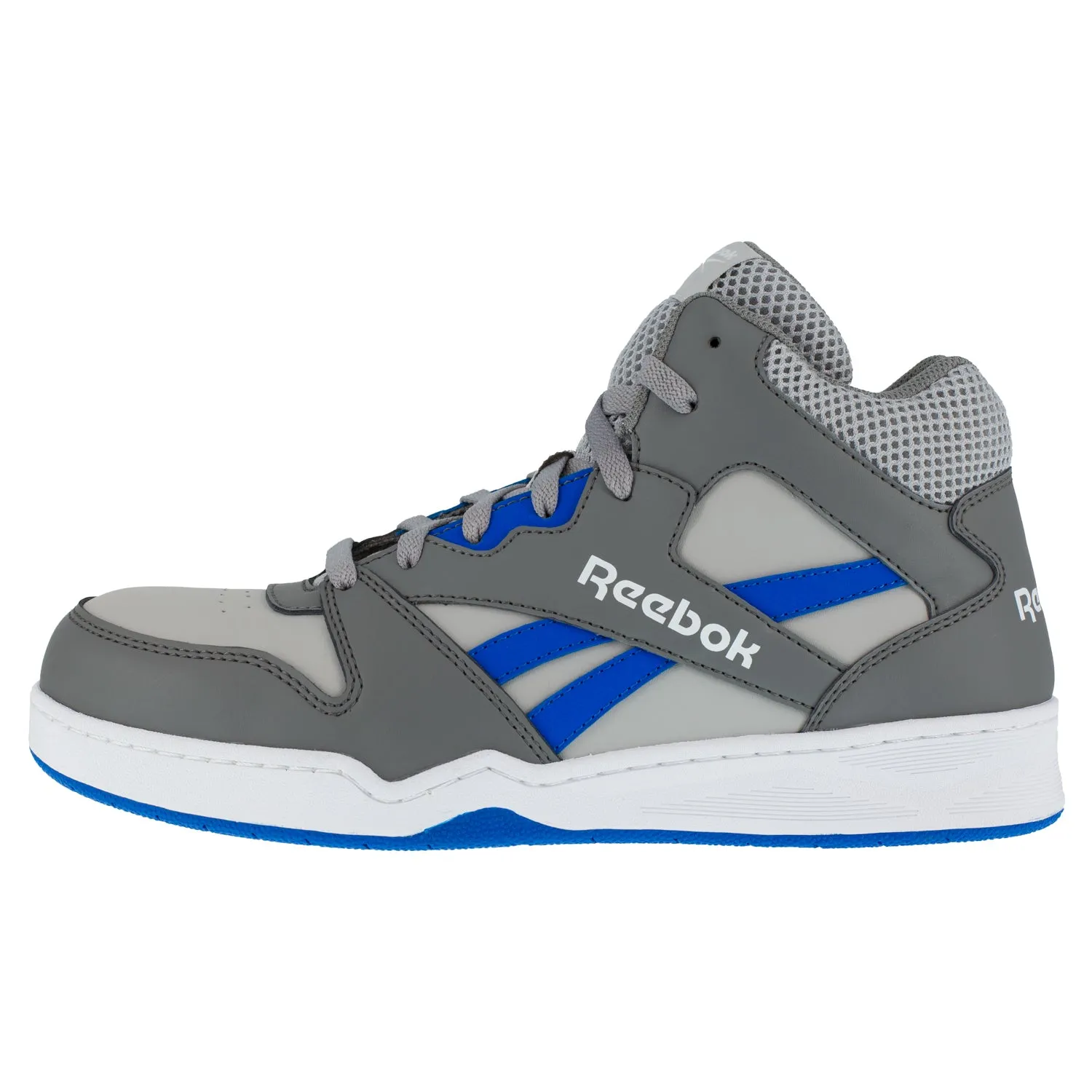 Reebok Men's Grey/Cobalt Blue Leather Work Boots High Top Sneaker CT.