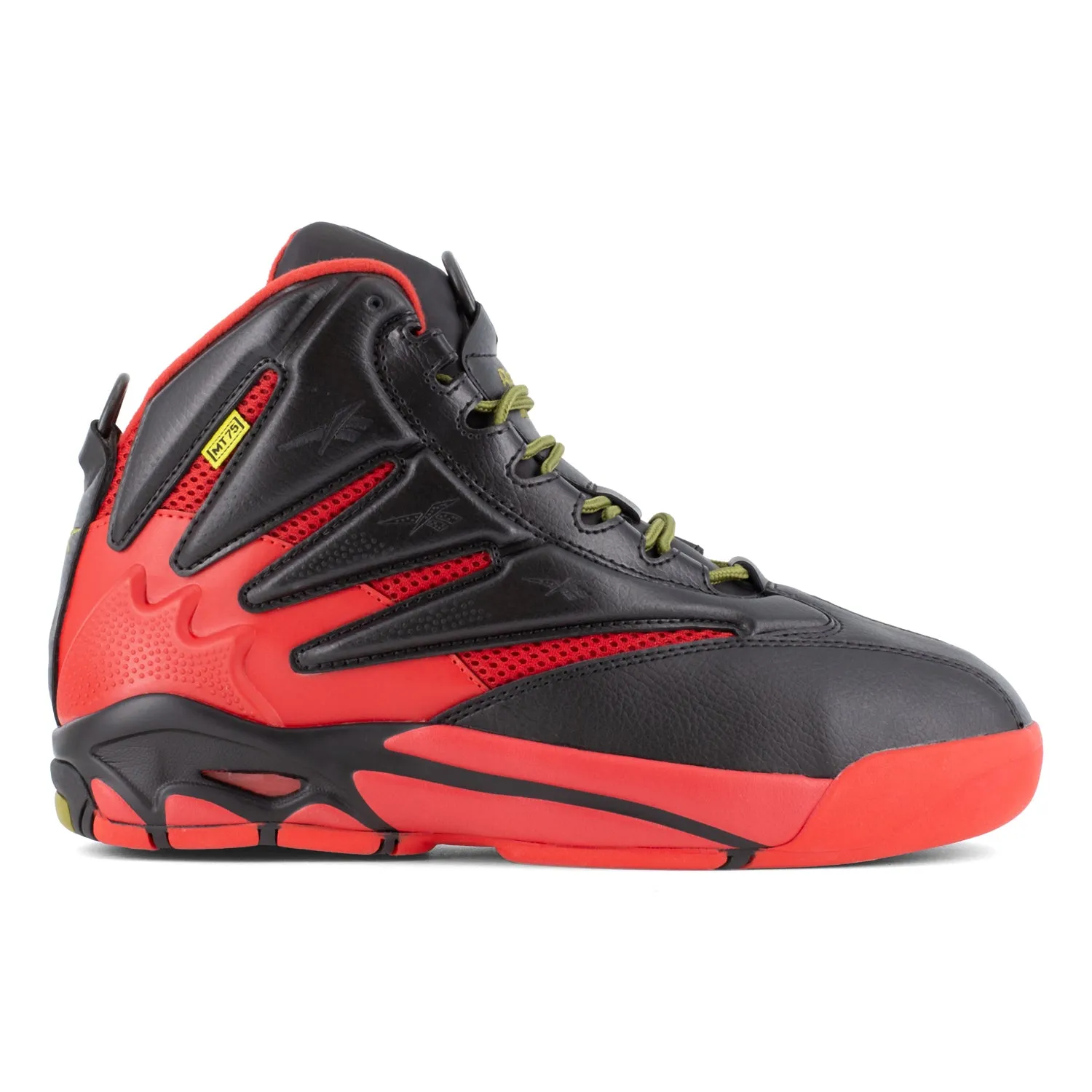 Reebok Men's The Blast Black/Red Leather MetGuard Work Shoes Sale