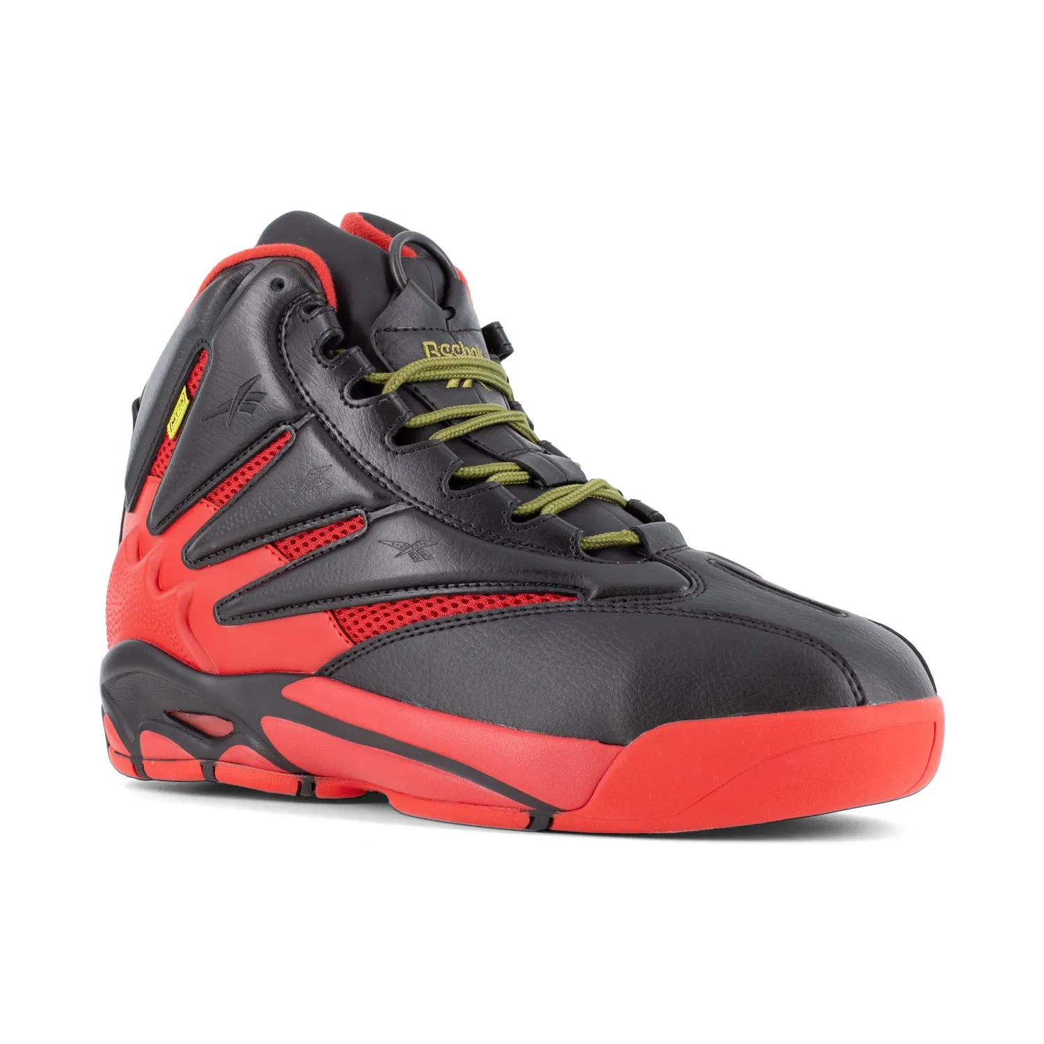 Reebok Men's The Blast Black/Red Leather MetGuard Work Shoes Sale