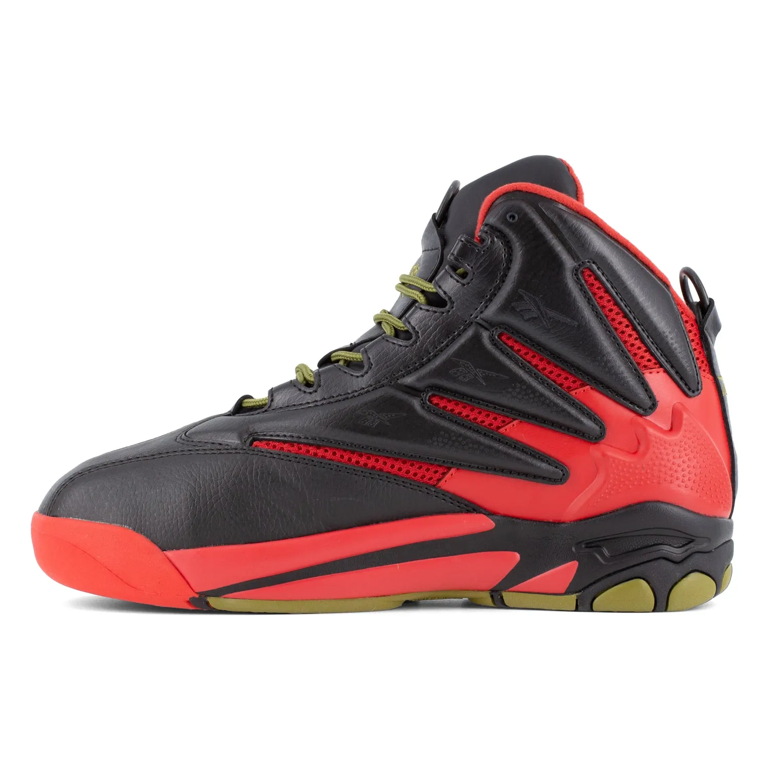 Reebok Men's The Blast Black/Red Leather MetGuard Work Shoes Sale