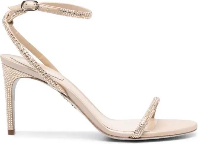 René Caovilla Neutrals Crystal-Embellished Sandals 85mm