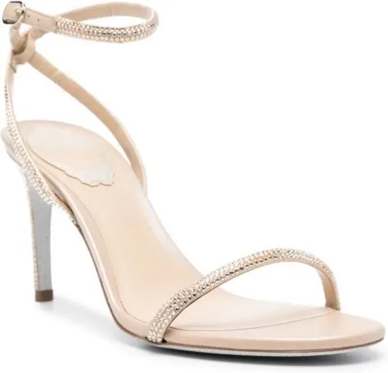 René Caovilla Neutrals Crystal-Embellished Sandals 85mm