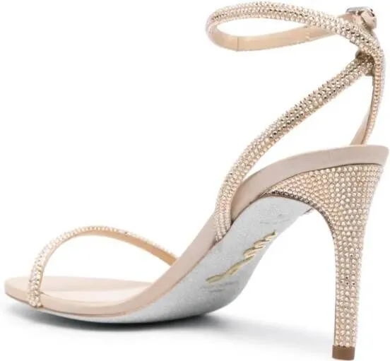 René Caovilla Neutrals Crystal-Embellished Sandals 85mm