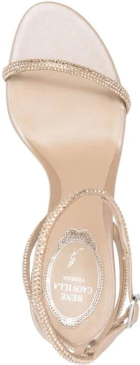 René Caovilla Neutrals Crystal-Embellished Sandals 85mm