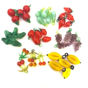 Retro Glass Fruit and Vegetable Charms