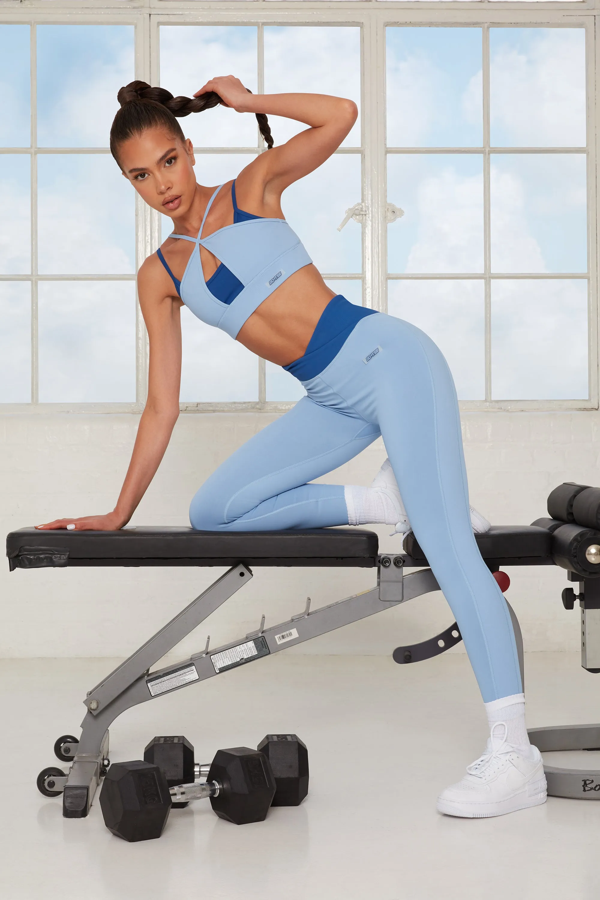 Blue Petite Wrap Leggings with V Waist for Reviving Energy