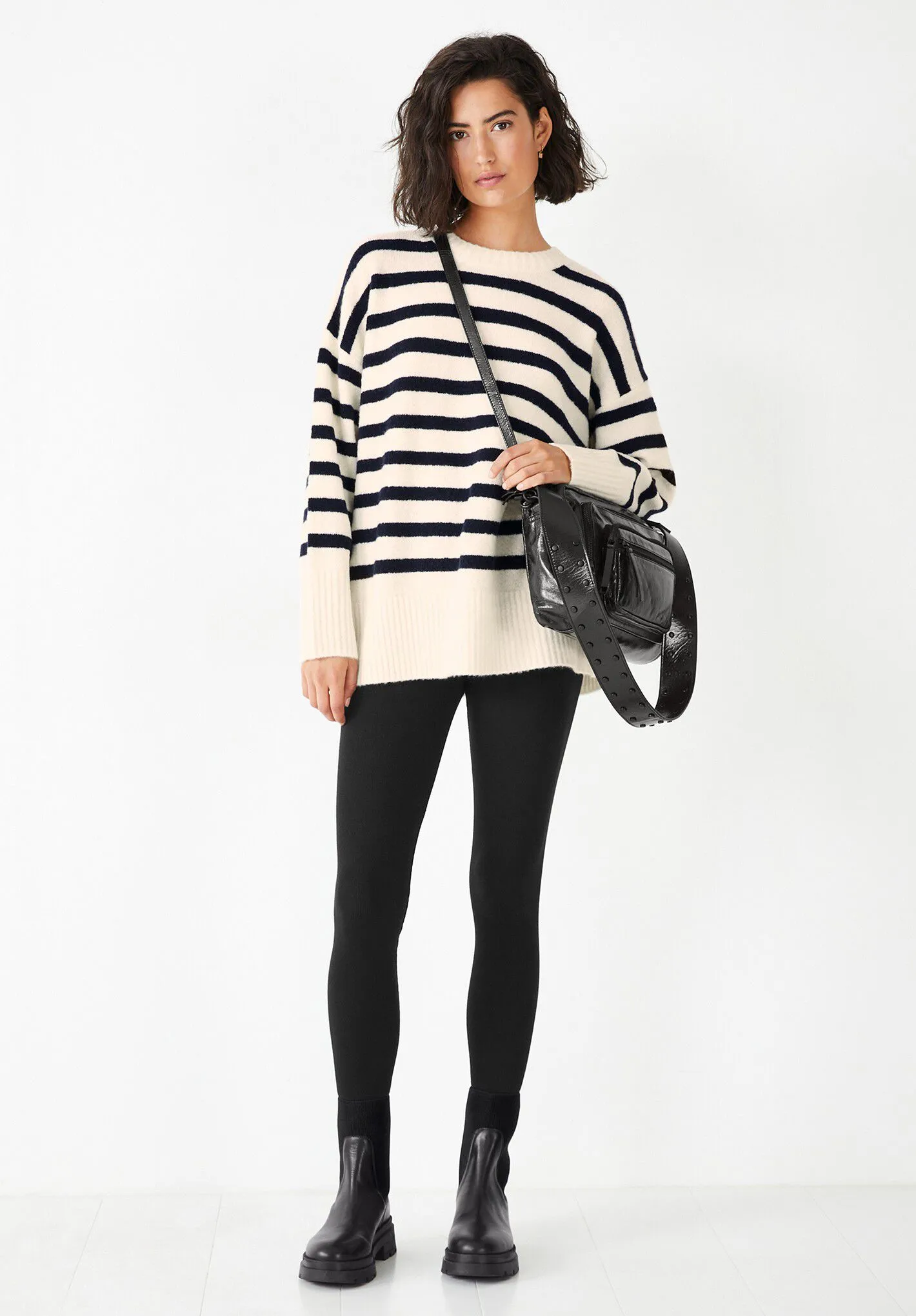 Ribbed Jersey Leggings - Ribbed Leggings in Jersey Fabric